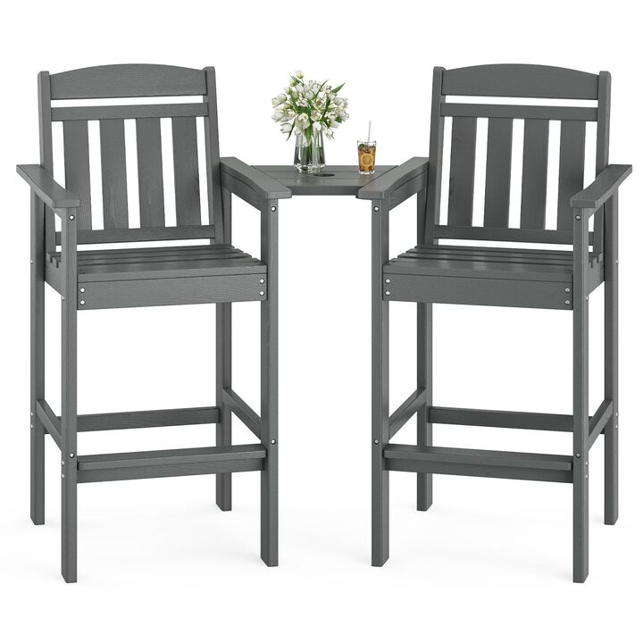 Hivvago Patio Bar Height Adirondack Chairs Set of 2