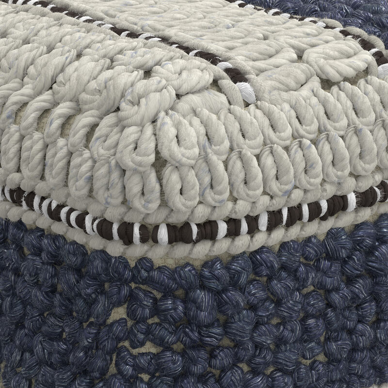 Simpli Home Grady 24W Square Stripe Woven Pouf image number 6