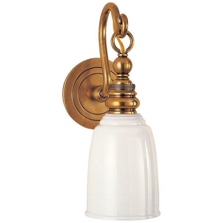 Boston Loop Arm Sconce in Antique Brass