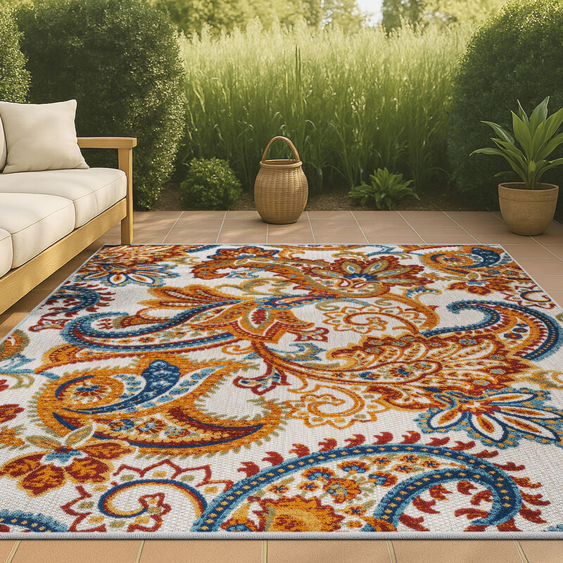 Gordes Paisley High-Low Indoor/Outdoor Area Rug