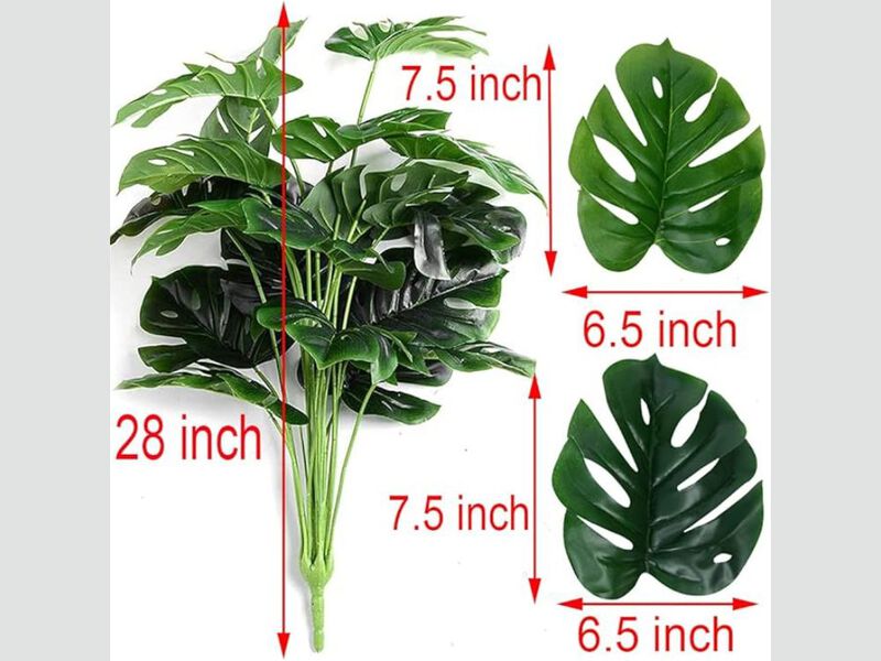 Green Artificial Monstera Plants UV Resistant Outdoor Home Decor image number 2