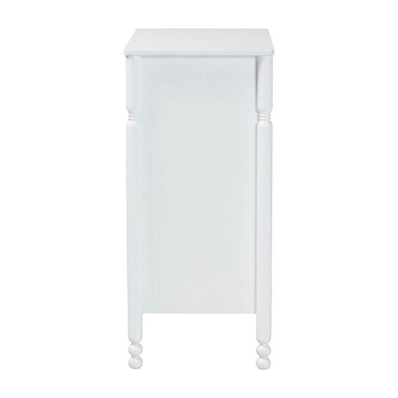 Baxton Studio Hoffman Chest - 4-Drawer Vertical Storage Cabinet with Scalloped Apron and Turned Legs for Bedroom image number 4