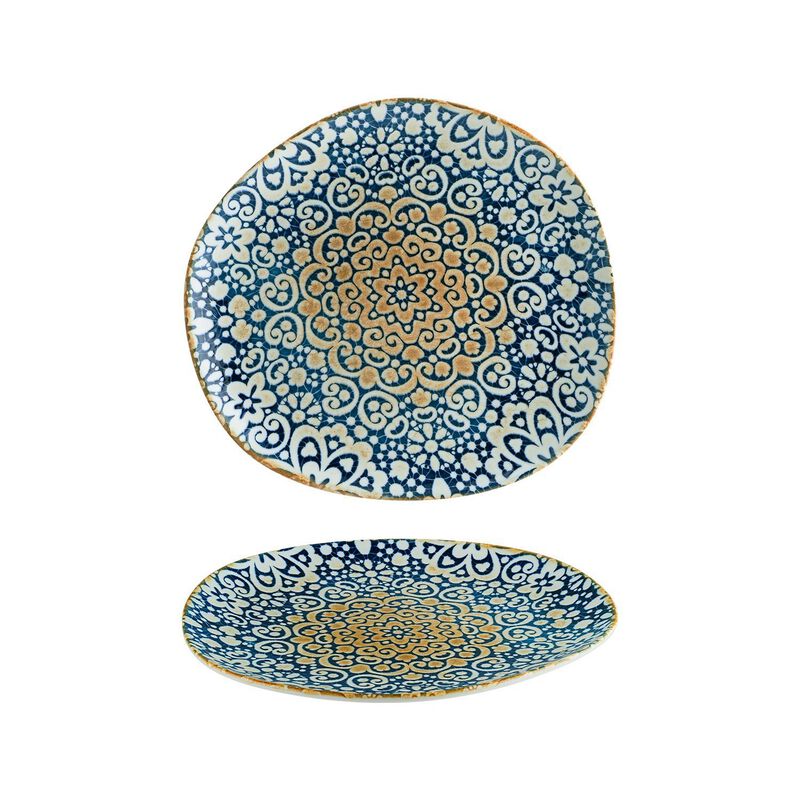 Alhambra 11.5" x 10.5" Organic Decorated Porcelain Plate