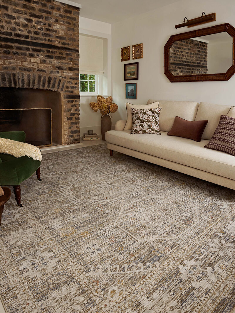 Ida IDA01 Taupe/Multi 5'3" x 7'6" Rug by Chris Loves Julia x Loloi image number 1
