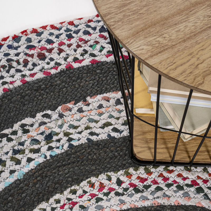 Abyss Braided Bohemian Coastal Jute Round Area Rug