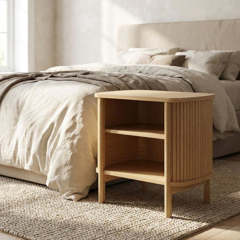 Nightstand with Open Storage in Black, for Bedroom Living Space image number 2