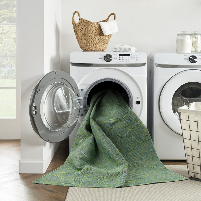 Washable Solutions WSL01 Blue/Green 3' x 5' Rug