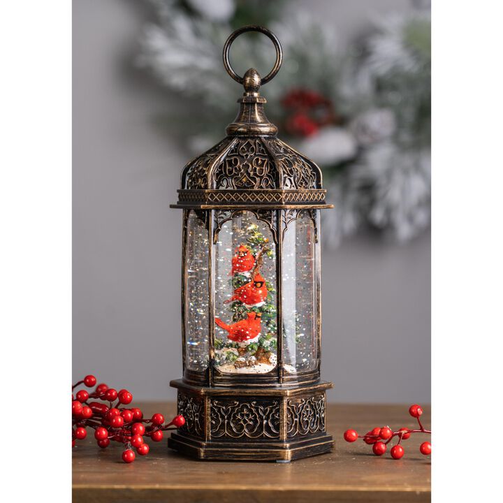 Snow Globe with Cardinals for Winter and Christmas Décor