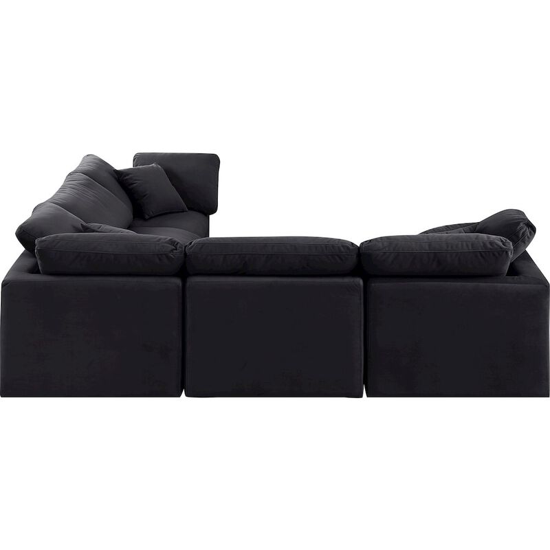 Meridian Furniture Indulge Black Velvet Modular Sectional