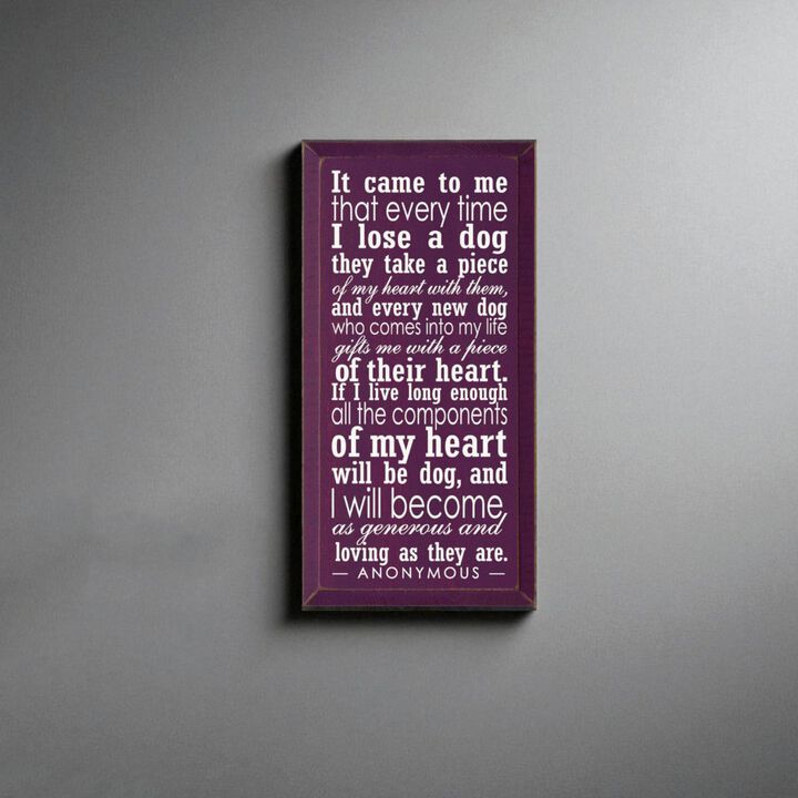 Dog Lover Memorial Wood Sign Every Time I Lose a Dog Rustic Hanging Wall Plaque