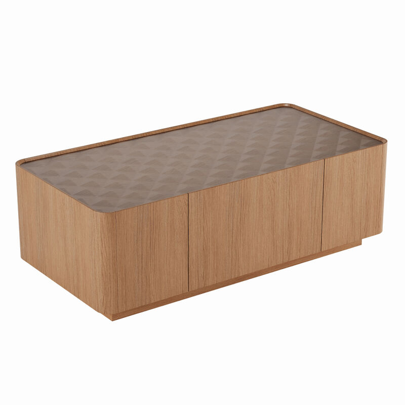 Jomwex Mid-Century Modern Glass Top Coffee Table image number 6