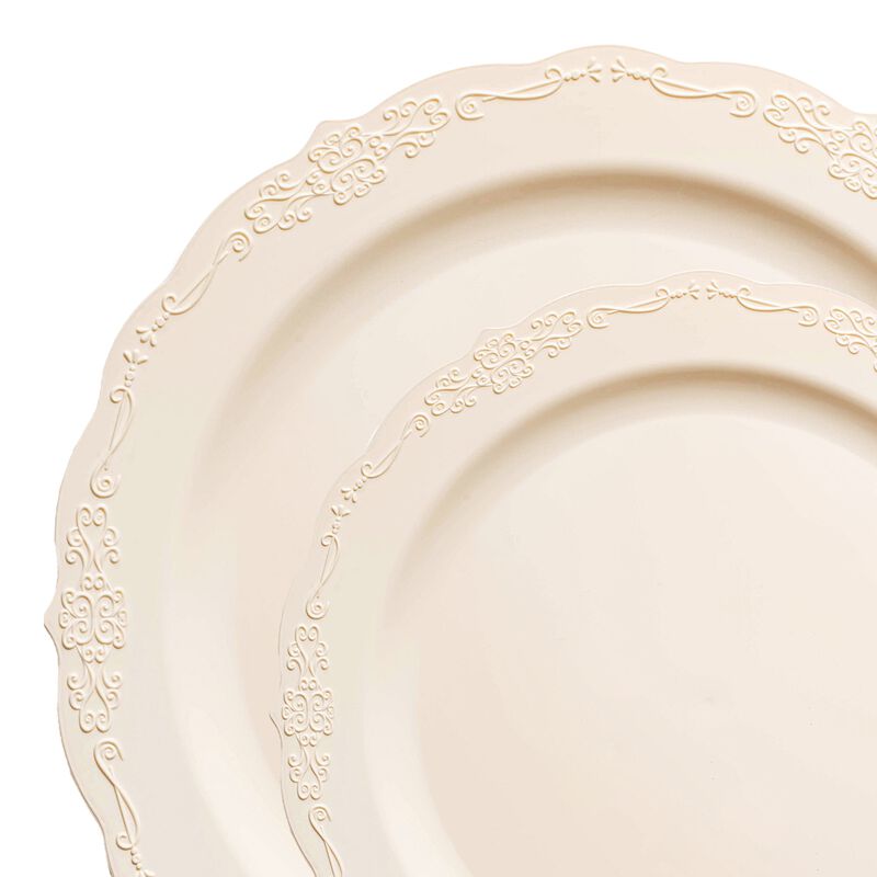 Ivory Vintage Round Plastic Dinnerware Value Set (120 Sets) image number 9