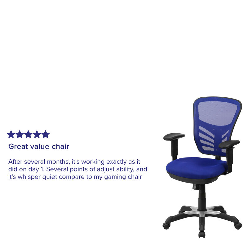 Nicholas Mid-Back Dark Gray Mesh Multifunction Executive Swivel Ergonomic Office Chair with Adjustable Arms image number 2