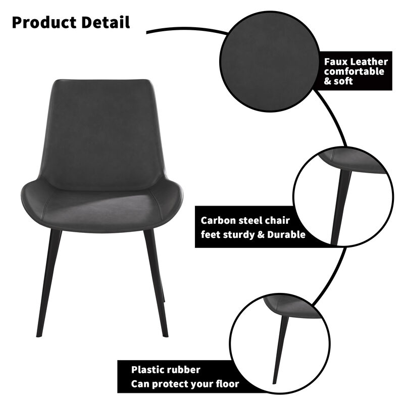Streamdale Modern Dining Chair Living Room Metal Leg Dining Chair-2 Pcs/Ctn image number 6