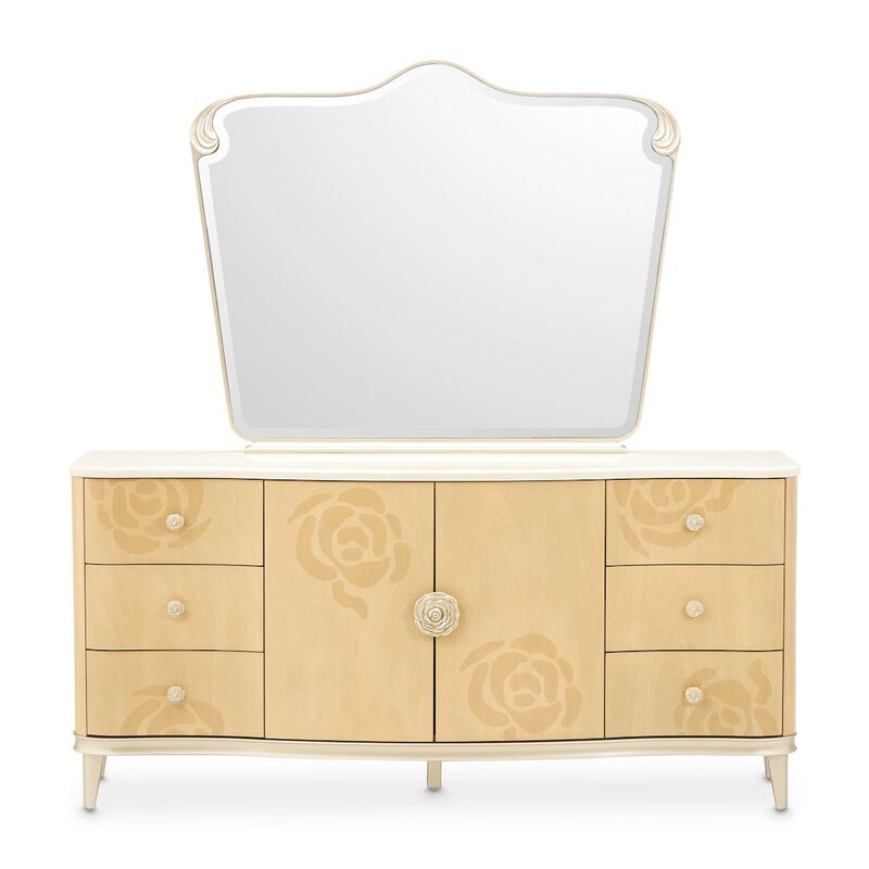 Camellia Field Dresser & Mirror - Caramel image number 3