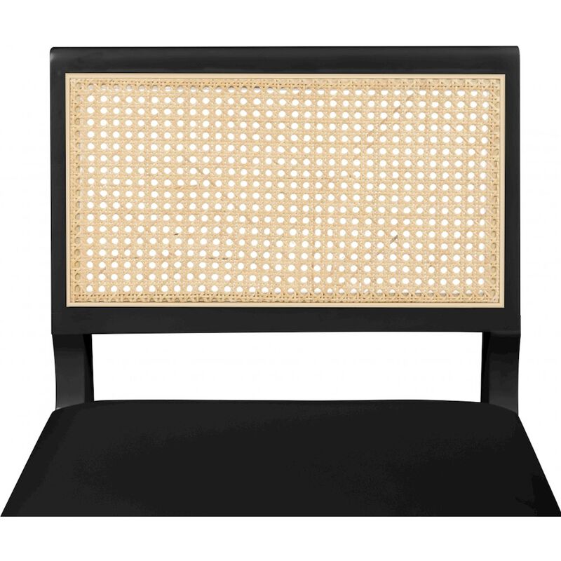 Meridian Furniture Abby Black Vegan Leather Dining Side Chair, Set of 2