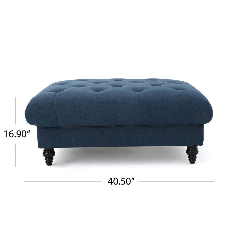 Streamdale Plush and Versatile Velvet Ottoman with Tufted Top image number 2