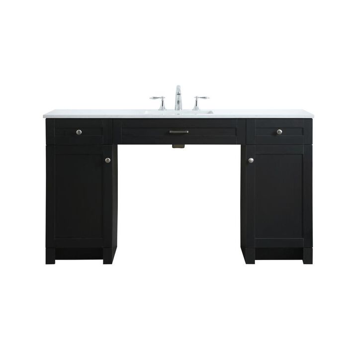 Elegant Kitchen and Bath 60 Inch ADA Compliant Bathroom Vanity In Black