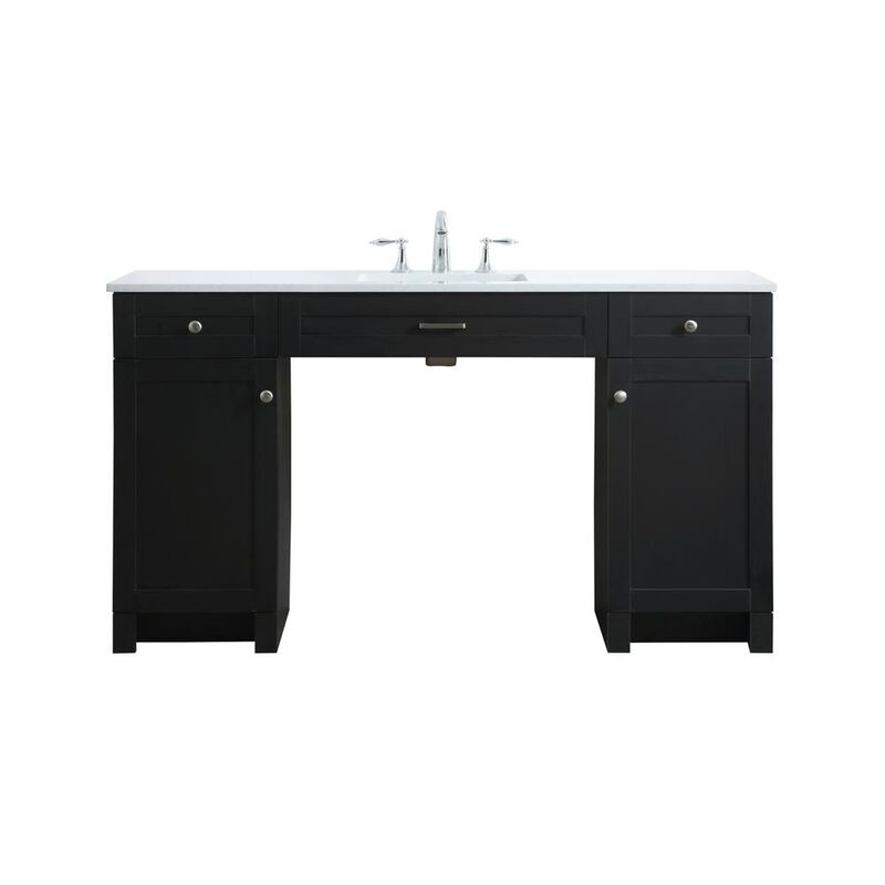 Elegant Kitchen and Bath 60 Inch ADA Compliant Bathroom Vanity In Black