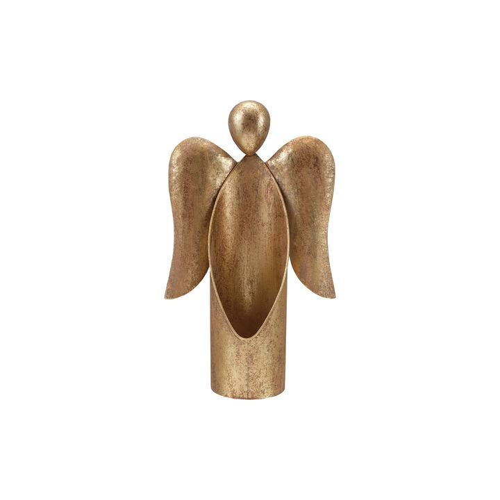 Antique Gold Iron Angel Figurine