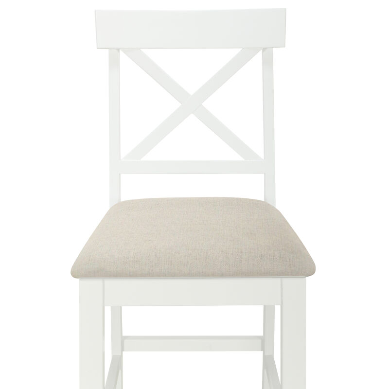 Merax Solid Wood Farmhouse Counter Height Dining Table Set