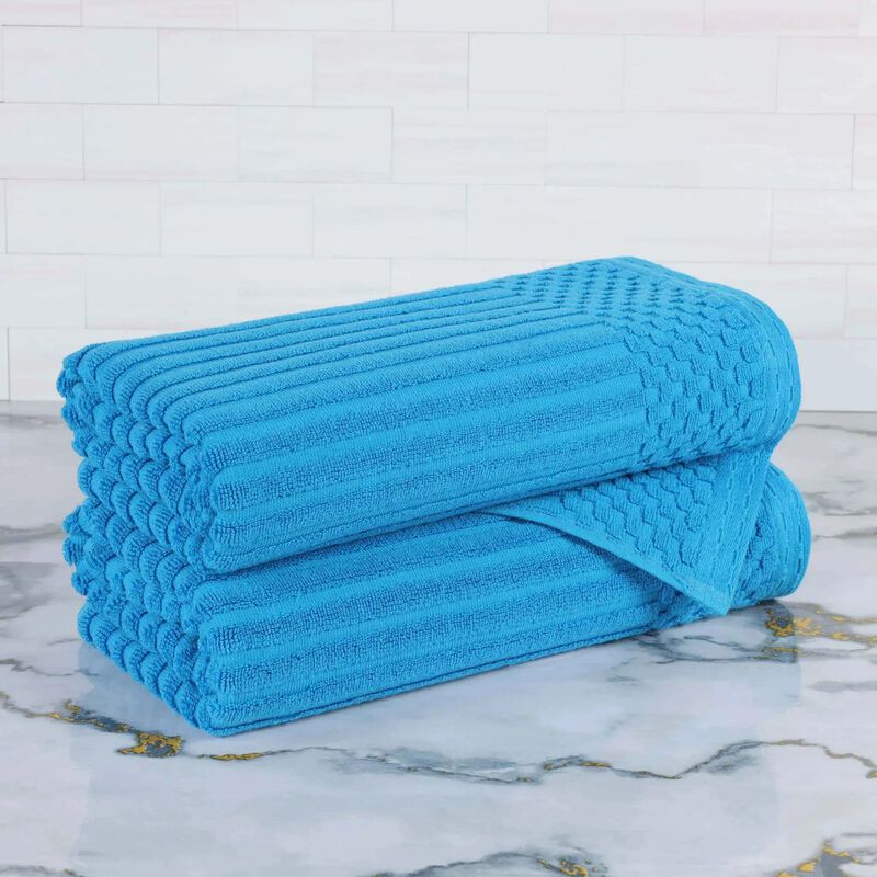 2-Piece Cotton Ribbed Bath Towel Set &ndash; Plush and Quick-Dry image number 1