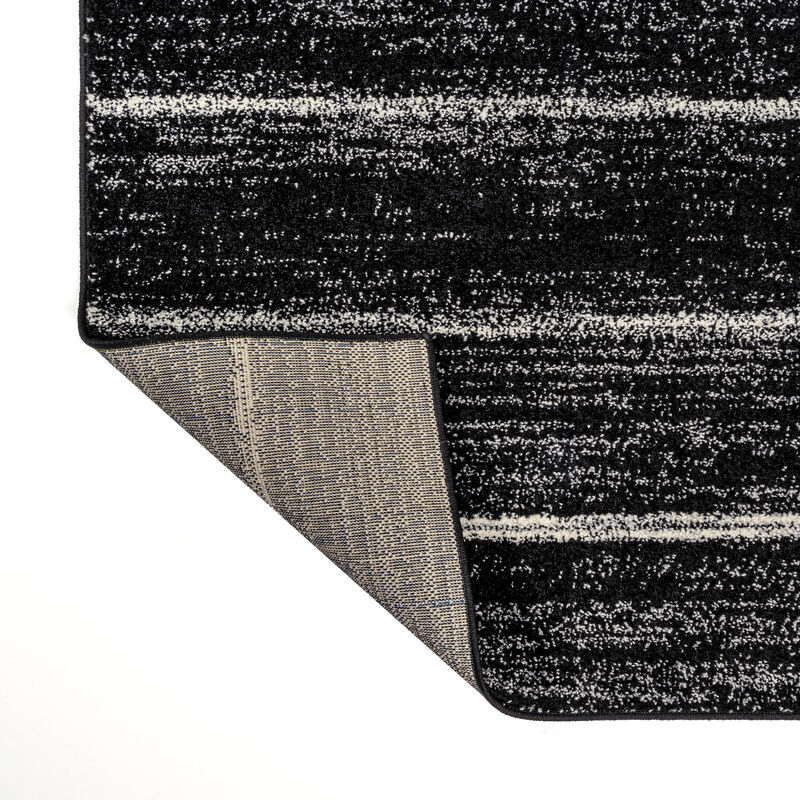 Williamsburg Minimalist Stripe Cream/Black 8 ft. x 10 ft. Area Rug