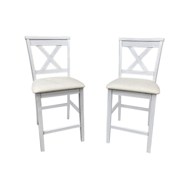 Carolina Chair & Table Taylor Flip Top Bar Table with 4 Counter Stools - Antique White