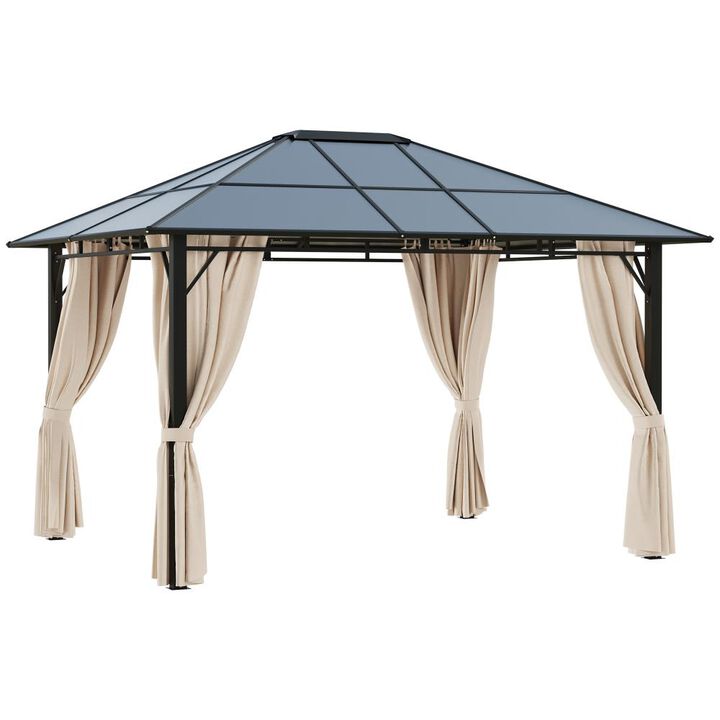 Hivvago 10' x 12' Outdoor Hardtop Gazebo with Netting for Patio