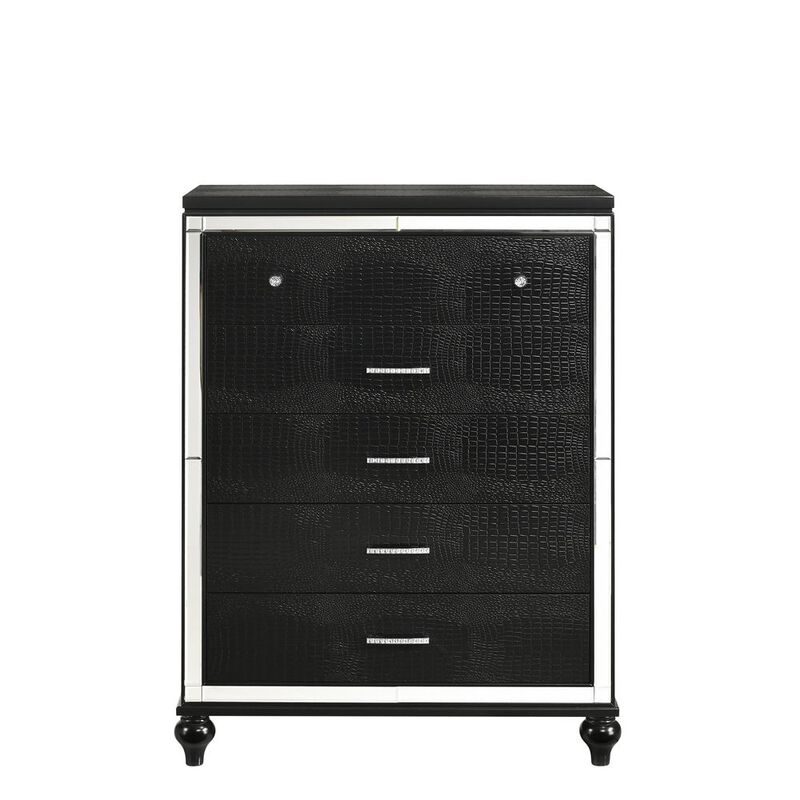 New Classic Furniture Furniture Modern Style Solid Wood Chest in Black Finish