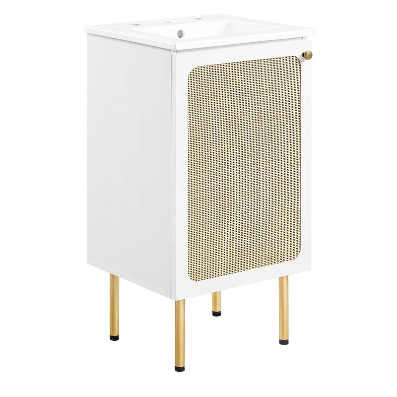 Modway Chaucer 18&rdquo; Bathroom Vanity White with Ceramic Sink Basin, 18 Inches image number 0