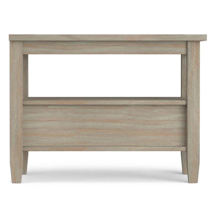 Warm Shaker SOLID WOOD 14 inch Wide Rectangle Transitional Narrow Side Table in Distressed Grey