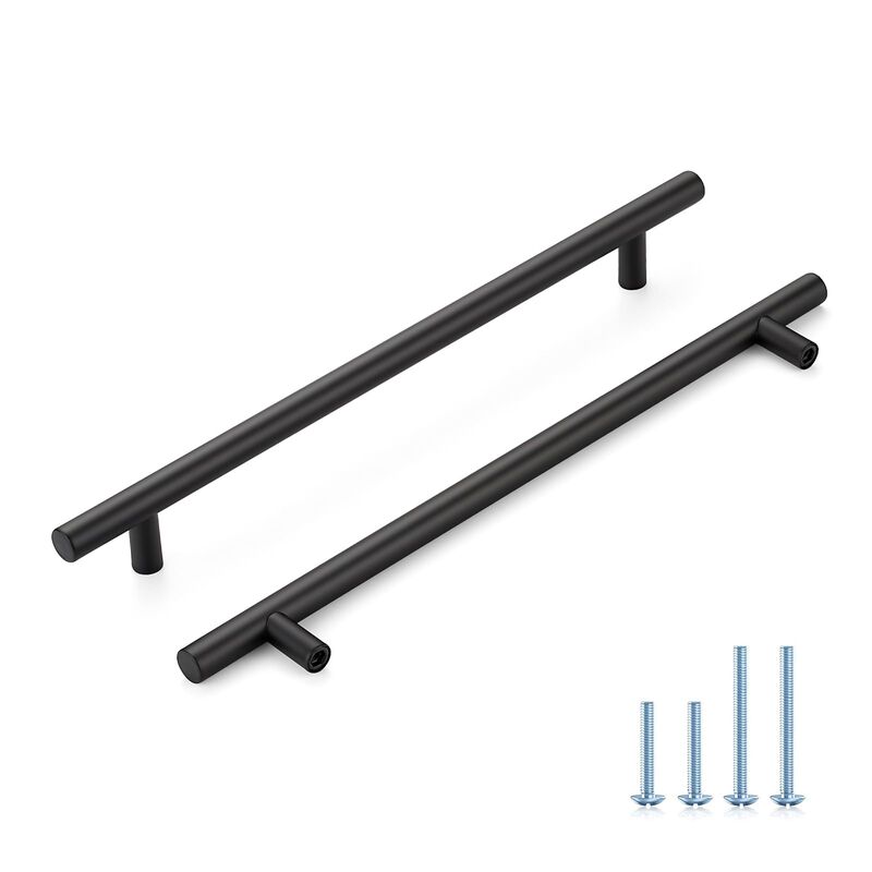 HOME EDIT Matte Black Cabinet Handles 8-3/4 Inch Hole Spacing, Stainless Steel Drawer Pulls for Cabinets, Kitchen, Bathroom, Dre