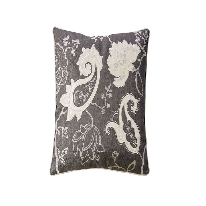 Contemporary Style Set of 2 Throw Pillows With Paisley and Floral Designing-Benzara