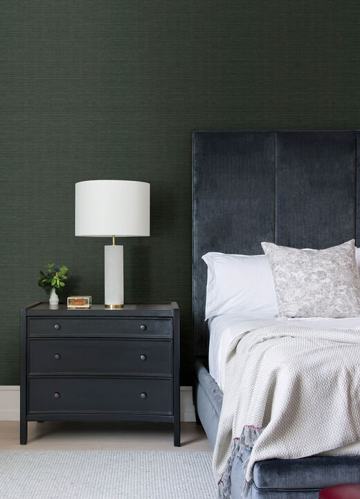 Colcord Dark Green Sisal Grasscloth Wallpaper