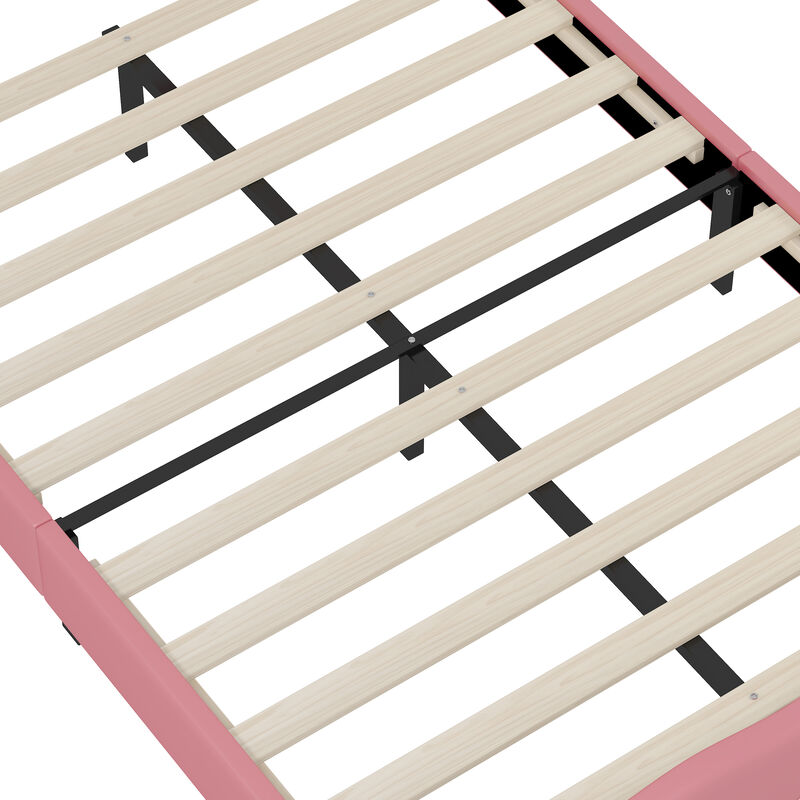 Merax Lovely Crown Fantasy PU Leather Princess Bed with Tufted Headboard