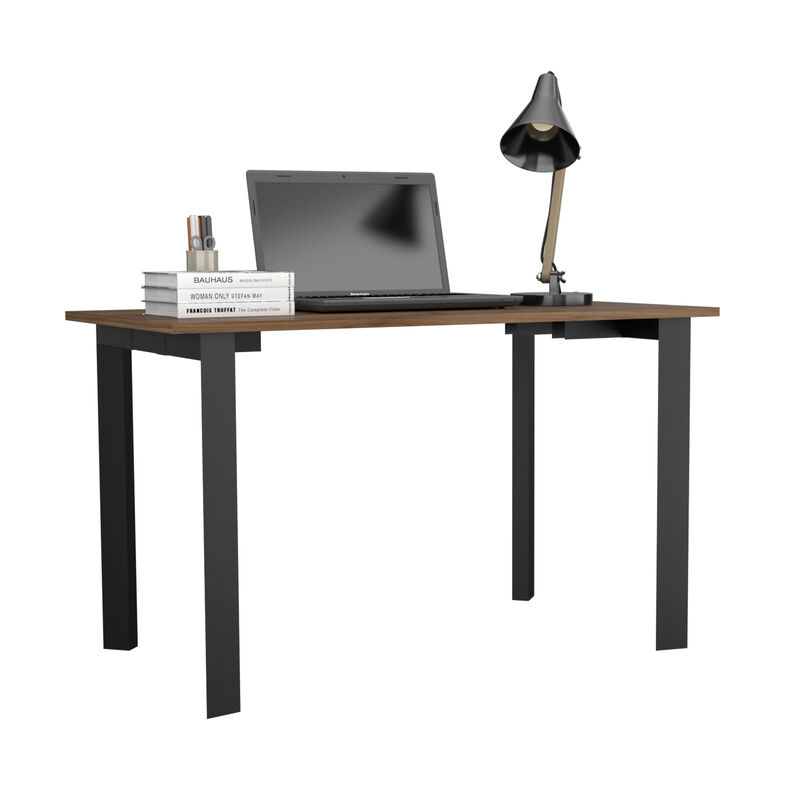 DEPOT E-SHOP Porto Writing Desk, Four Legs, Mahogany
