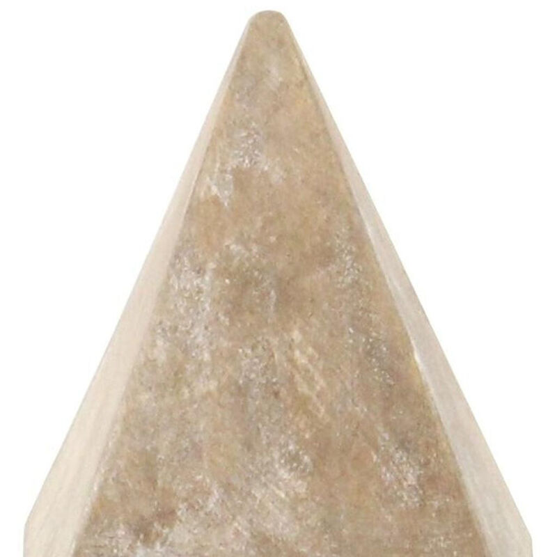 HomeRoots 3" Brown Solid Wood Pyramid Decorative Sculpture image number 5