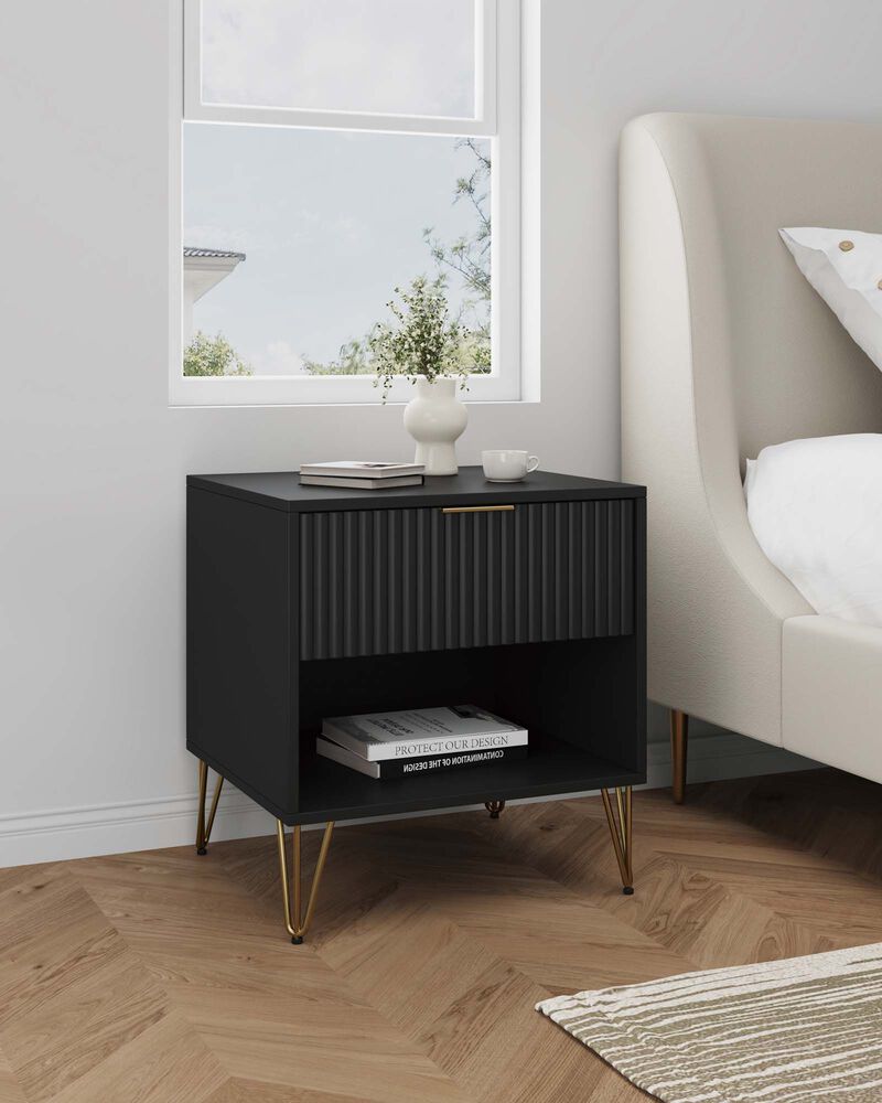 Dumbo 1-Drawer Nightstands in Black (Set of 2) image number 1