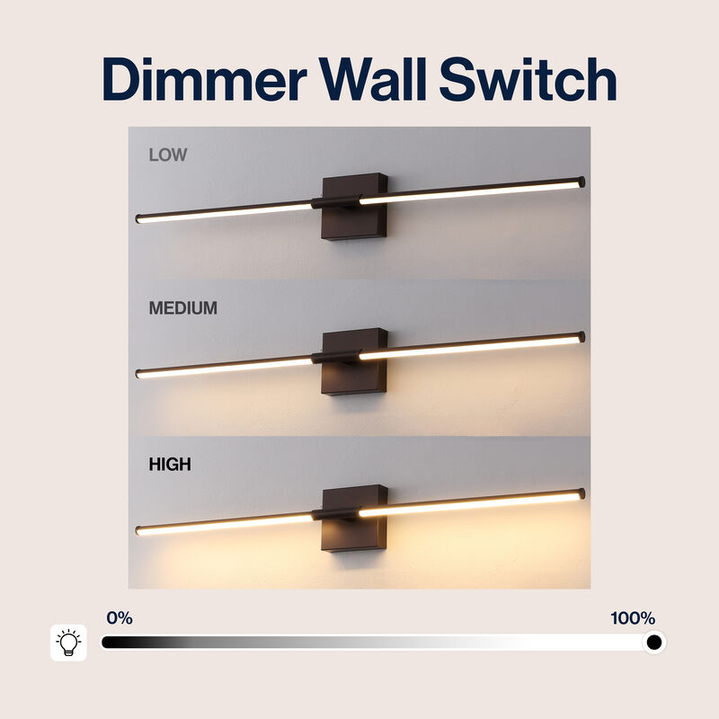 McKenna Modern Minimalist Adjustable Dimmable Integrated LED Metal Wall Sconce