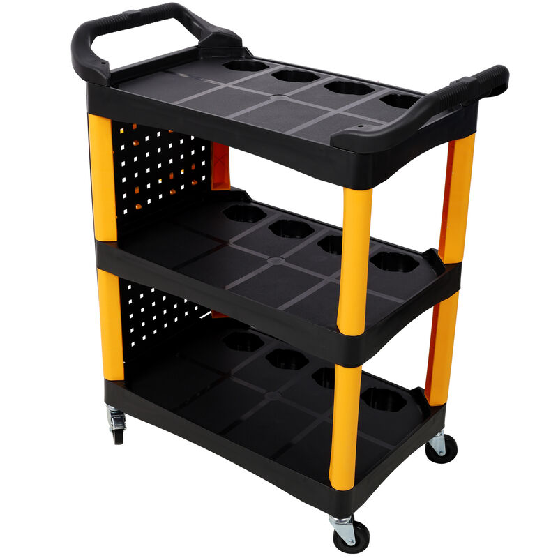 ELEMENT ACE 3 Tier Rolling Heavy Duty Utility Organizer Cart with Pegboard Hooks Spray Bottle Holders for Garage Workshop Auto Detail Repair Shop Tool Storage image number 6
