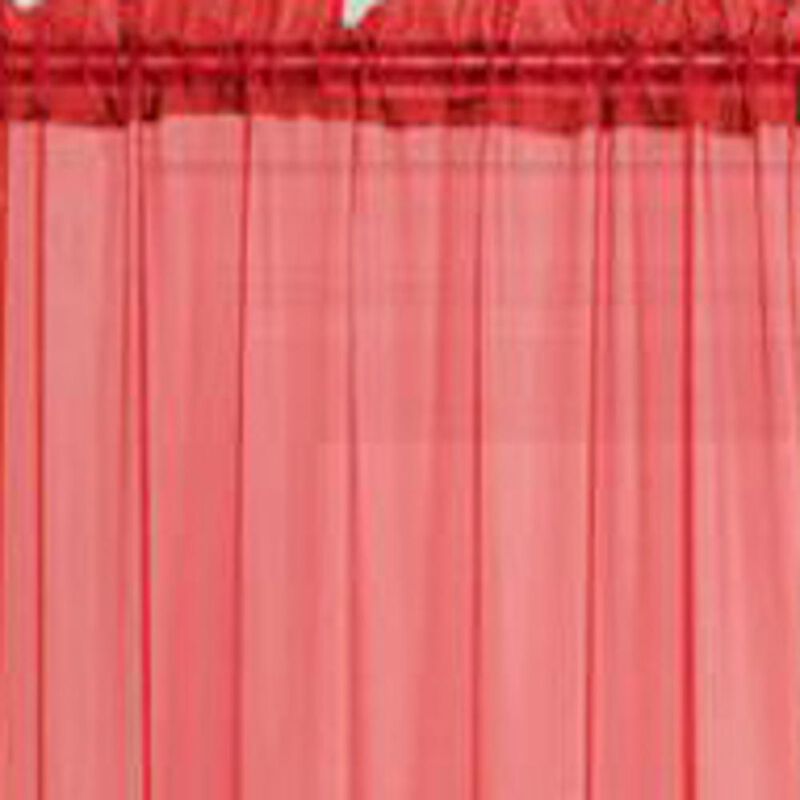 RT Designers Collection Celine Sheer 55 x 90 in. Rod Pocket Curtain Panel Red