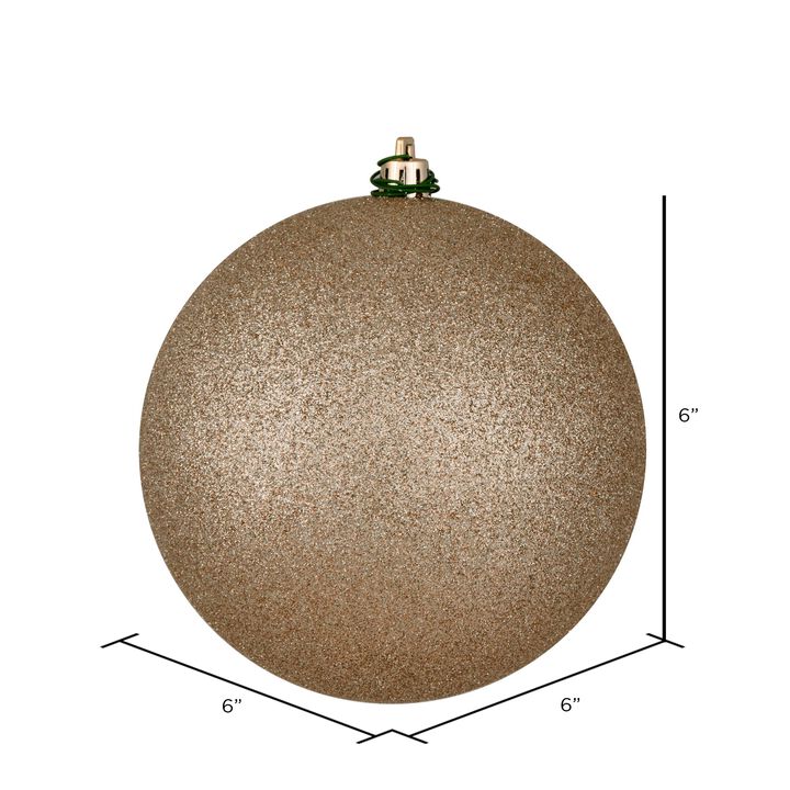 Vickerman 6" Oat Glitter Ball Ornament. Includes 4 Ornaments per Pack.