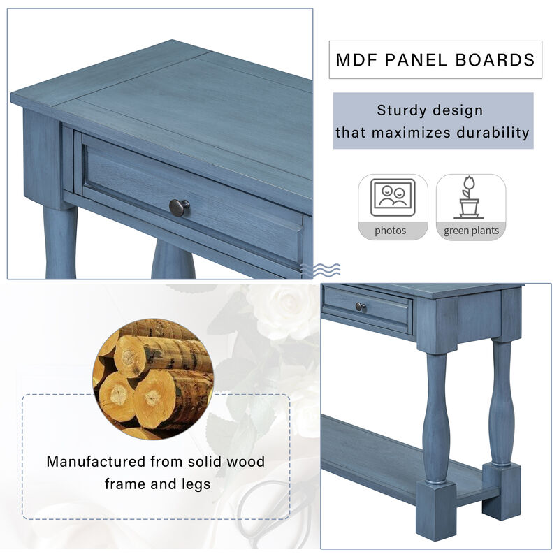 Merax Long Console Table with 3 Drawers