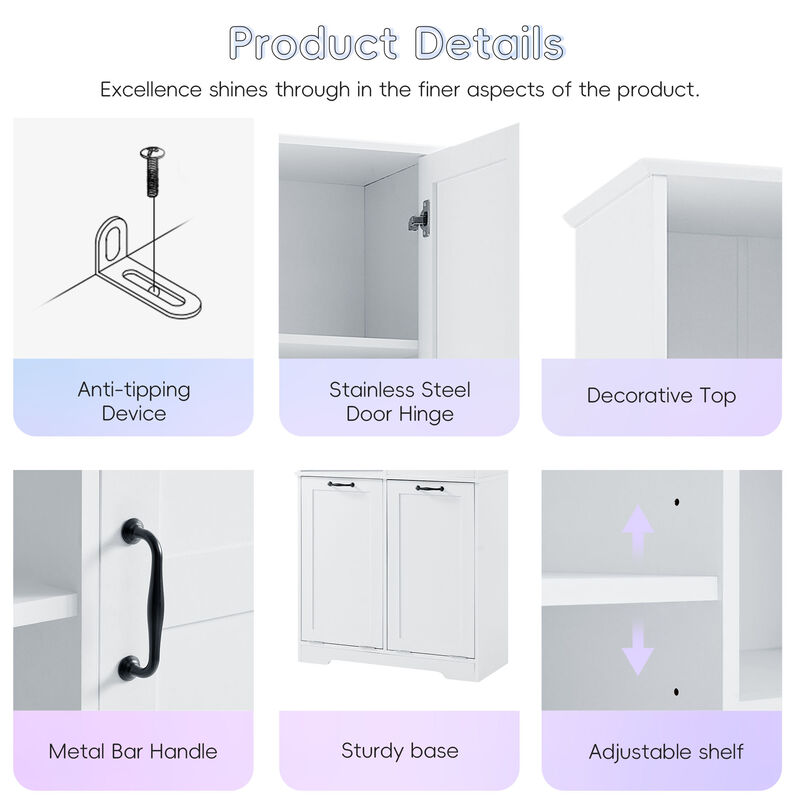 Merax Bathroom Storage Cabinet with Tilt-Out Laundry Hamper