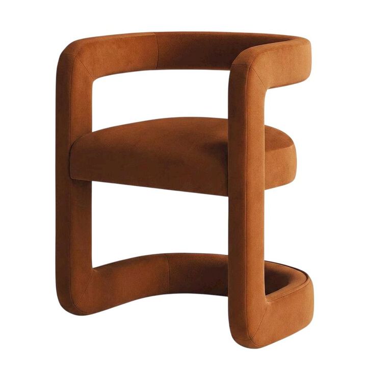 Performance Velvet Barrel Dining Chair with Arms, Cadet Blue