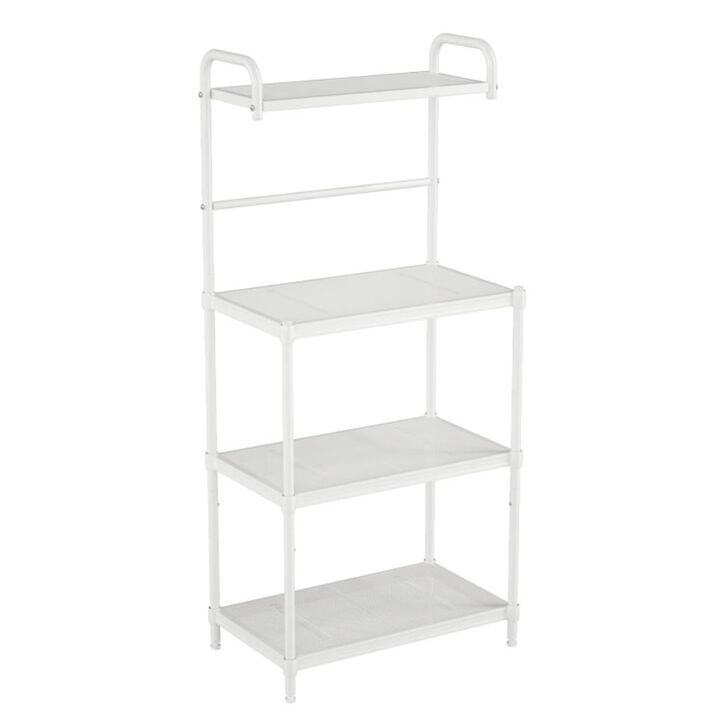 Hivvago 4-Tier Kitchen Microwave Storage Rack with Metal Shelves