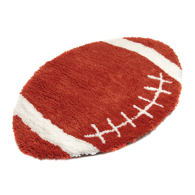 "Sports Theme" Shaped Hand Tufted Extra Soft Shag Area Rug (36-in Diameter)