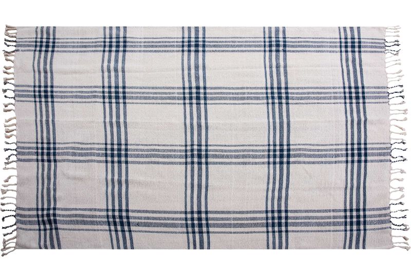 Coastal Blue/Sandy Ivory 50" x 60" Throw Blanket