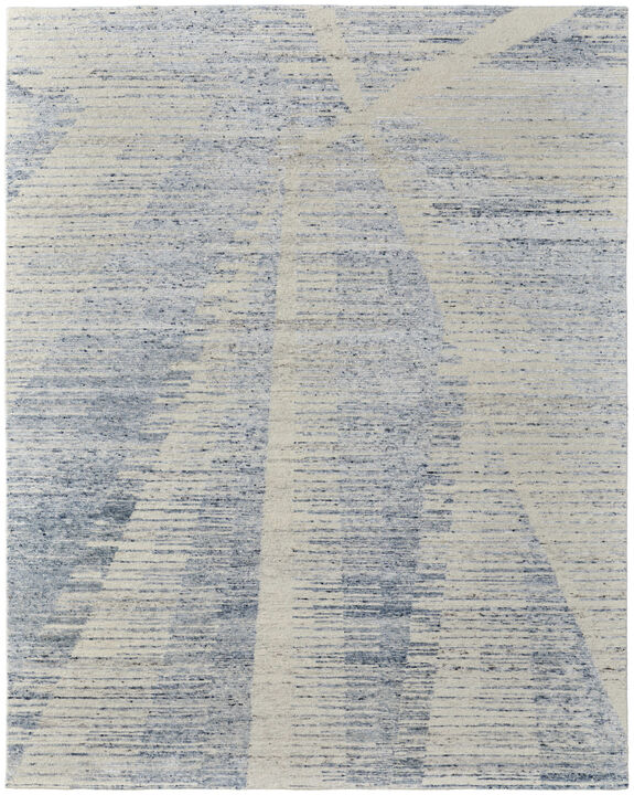 HomeRoots Abstract Hand Knotted Worn Faded Area Rug